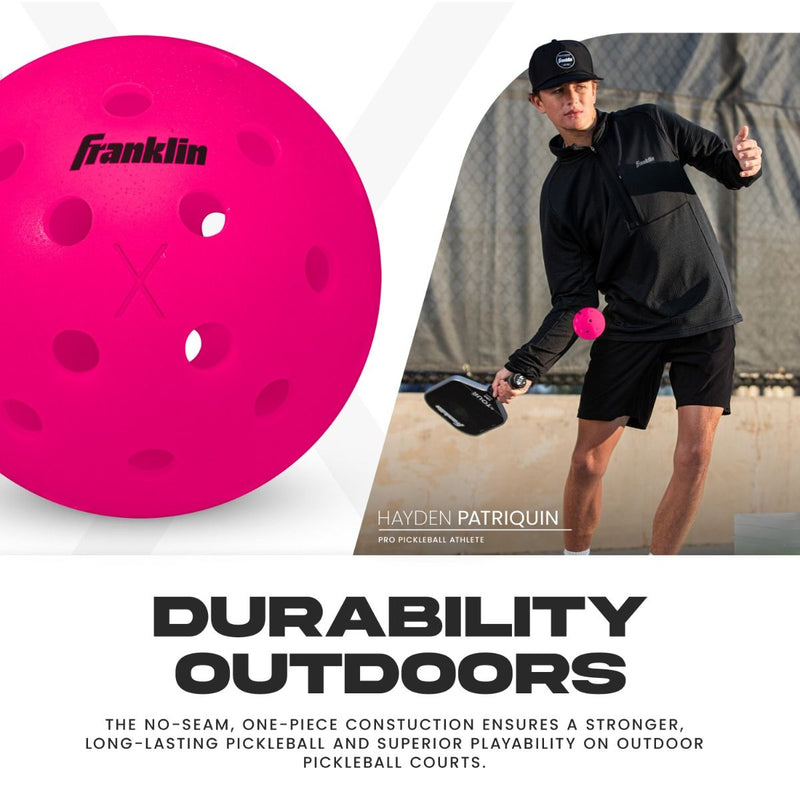 Franklin Pickleball X-40 Outdoor Ball - 3 Pack Pink