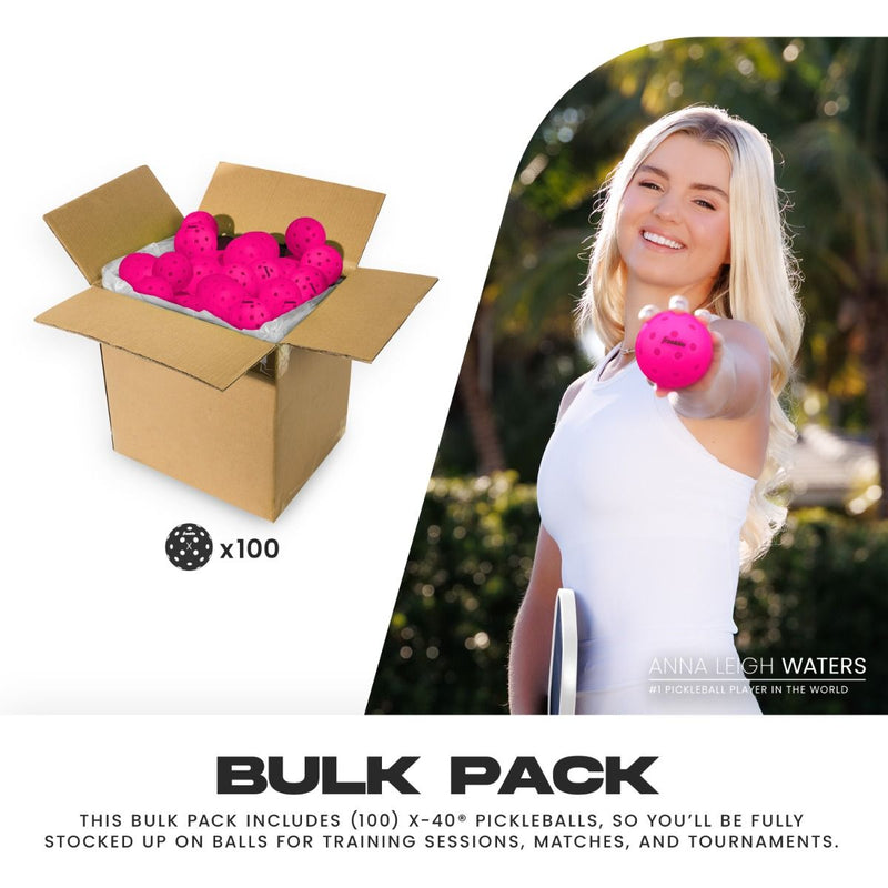 Franklin Pickleball X-40 Outdoor Balls - 100 Pack Pink