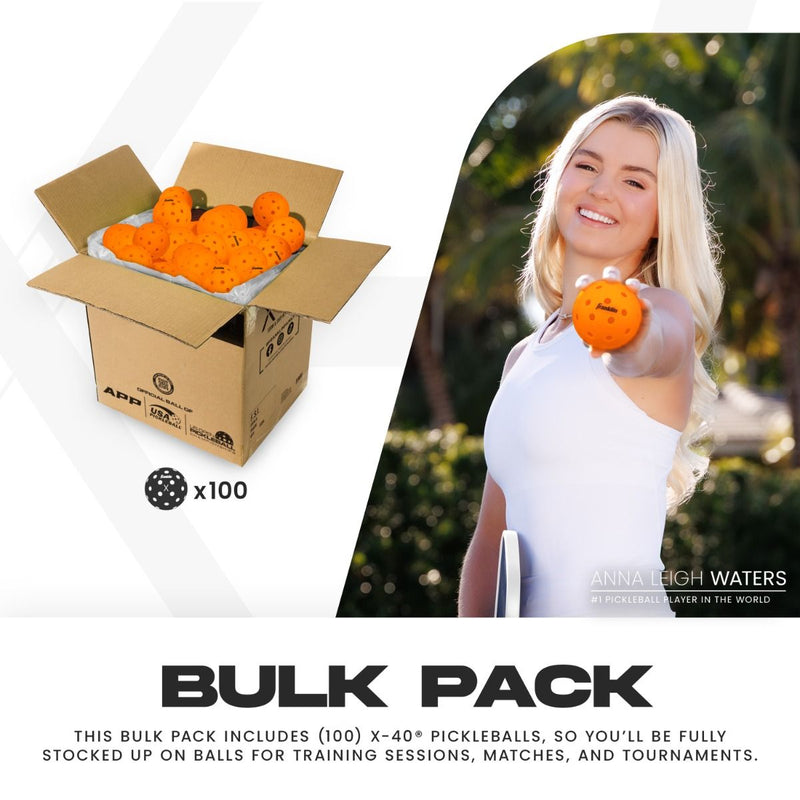 Franklin Pickleball X-40 Outdoor Ball - 100 Pack Lava