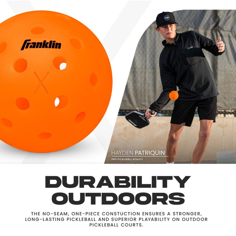 Franklin Pickleball X-40 Outdoor Ball - 100 Pack Lava