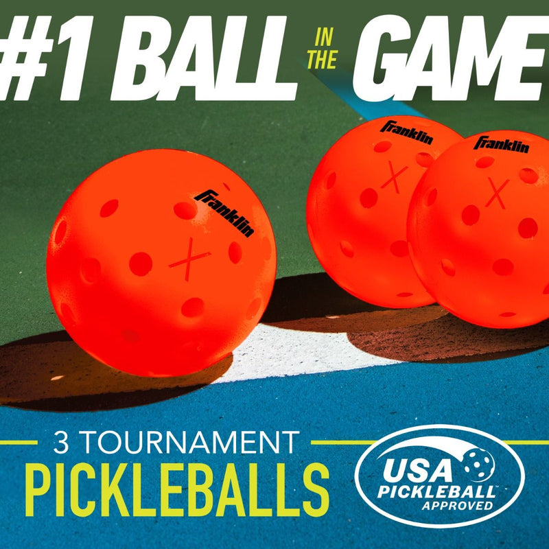 Franklin Pickleball X-40 Outdoor Ball - 3 Pack Ember Orange