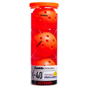 Tube of Franklin pickleball balls on a white background
