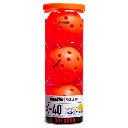 Tube of Franklin pickleball balls on a white background
