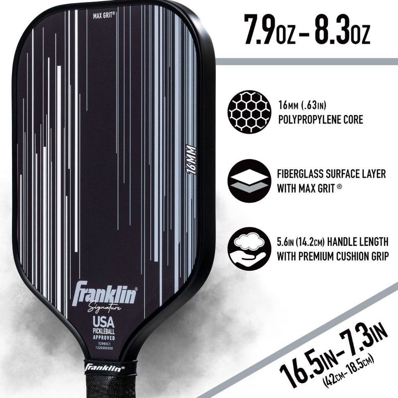 Franklin Signature Pro Series 16mm Pickleball Paddle - Black
