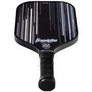 Black pickleball paddle with Franklin Sports branding on a white background