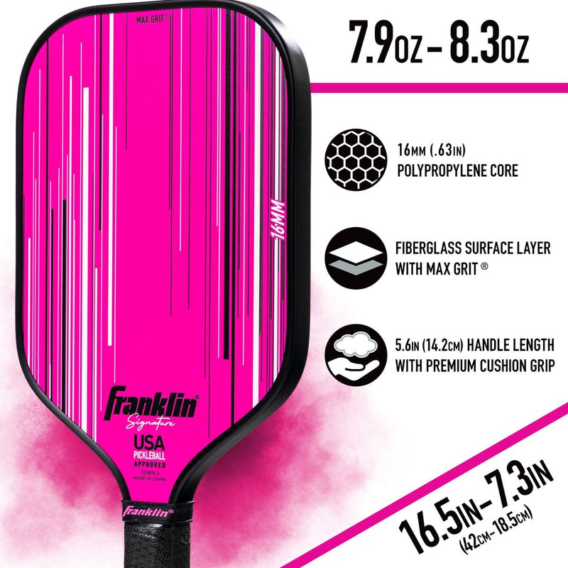 Franklin Signature Pro Series 16mm Pickleball Paddle - Pink