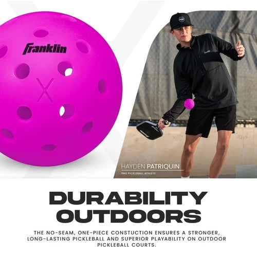 Franklin Pickleball X-40 Outdoor Ball - 3 Pack Purple