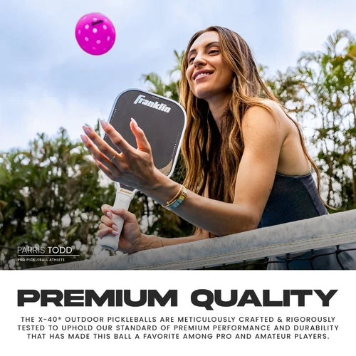 Franklin Pickleball X-40 Outdoor Ball - 3 Pack Purple
