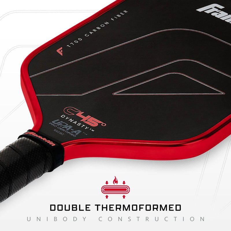 Franklin C45° Carbon Fiber Dynasty Series 16mm Pickleball Paddle - Red