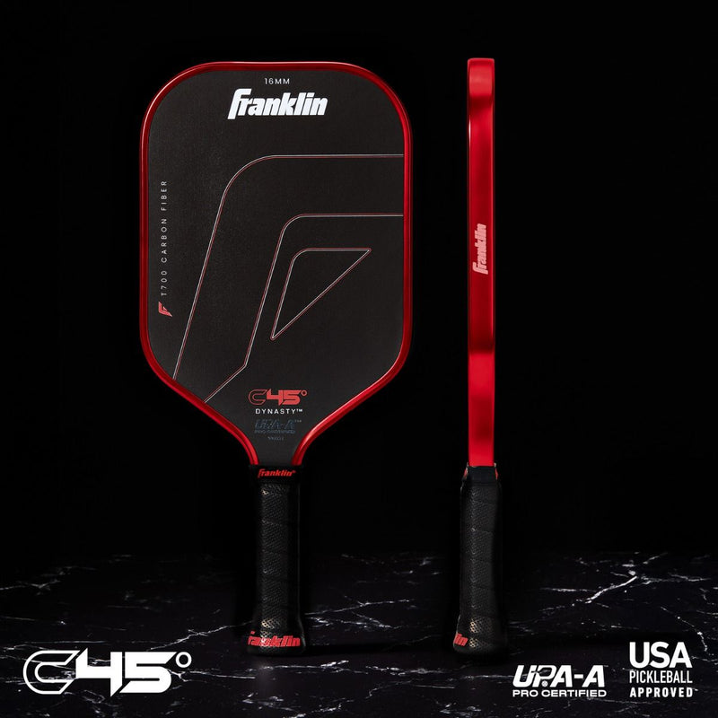 Franklin C45° Carbon Fiber Dynasty Series 16mm Pickleball Paddle - Red