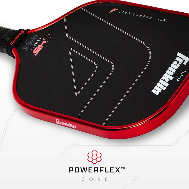 Franklin C45° Carbon Fiber Tempo Series 16mm Pickleball Paddle - Red