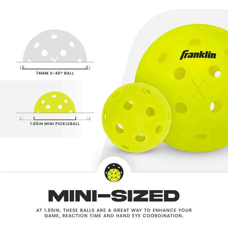 Franklin Mini Training Pickleballs - 12 Pack Optic Yellow
