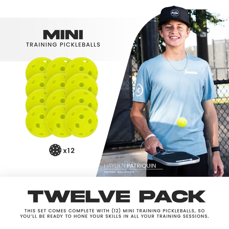 Franklin Mini Training Pickleballs - 12 Pack Optic Yellow