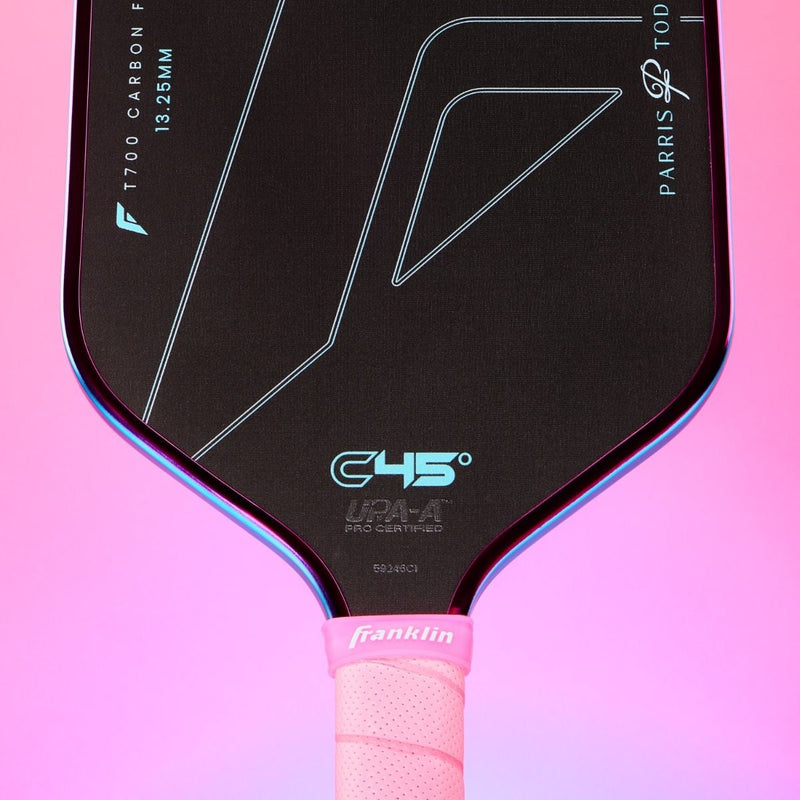 Franklin C45° Carbon Parris Todd Series 13.25mm Pickleball Paddle - Hot Pink/Surf Blue