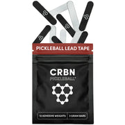 CRBN Pickleball lead tape packaging with adhesive weights and bars on a white background