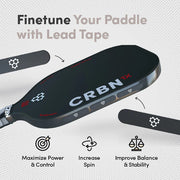 CRBN paddle with lead tape application on a gray background