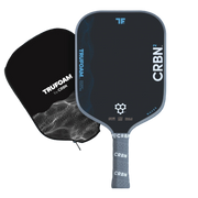 Two pickleball paddles with 'TRUFOAM' and 'CRBN' branding on a white background