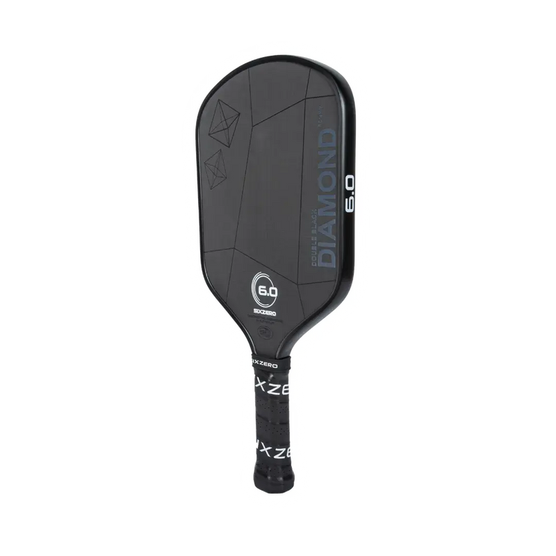 Black pickleball paddle with 'Diamond' branding on a white background