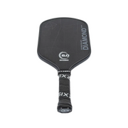 Black pickleball paddle with 'Diamond' branding on a white background