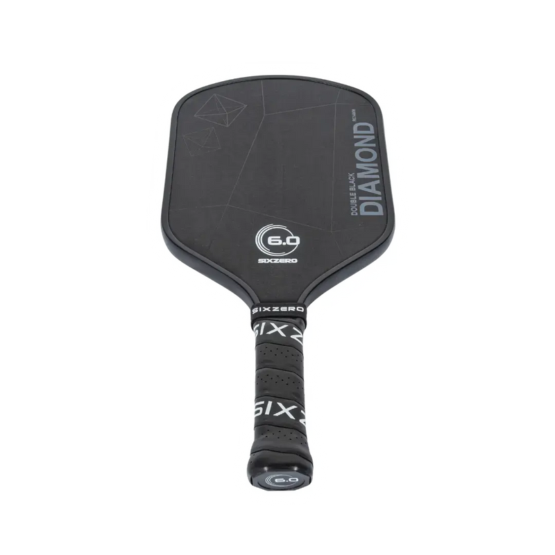 Black pickleball paddle with 'Diamond' branding on a white background