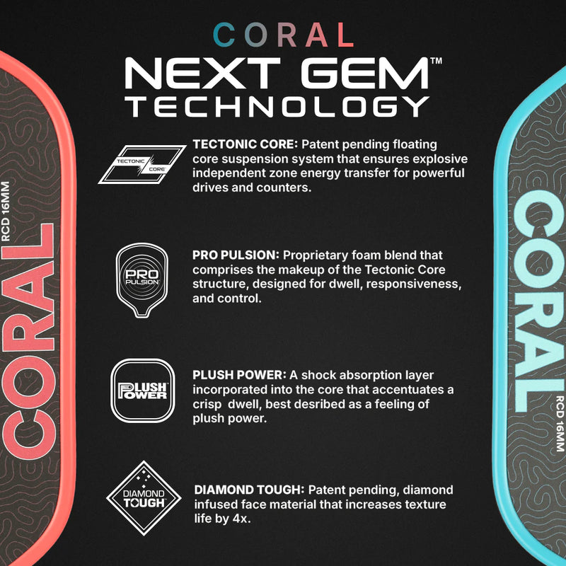 Six Zero Coral 16mm Hybrid Paddle - Black