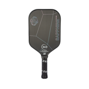 Black pickleball paddle with 'Sapphire' branding on a white background