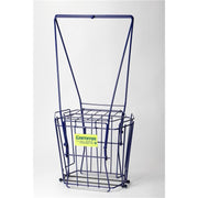 Blue metal basket with a Gamma brand label on a white background