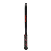 Black baton with red accents on a white background