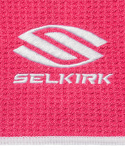 Pink towel with whiteSelkirk logo
