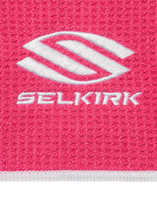 Pink towel with whiteSelkirk logo